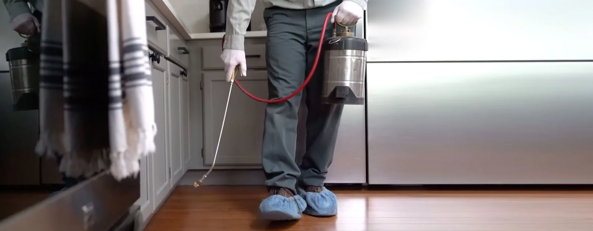Professional stored product pest control treatment